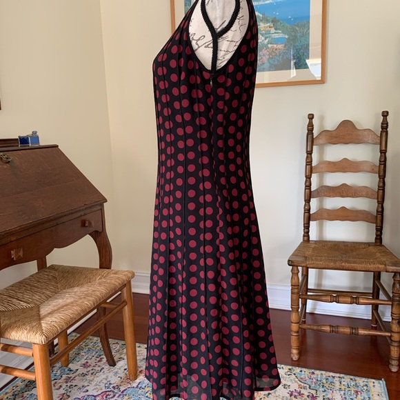 Michael Kors Polka Dot Classic Sleeveless Dress 8 - Picture 2 of 6